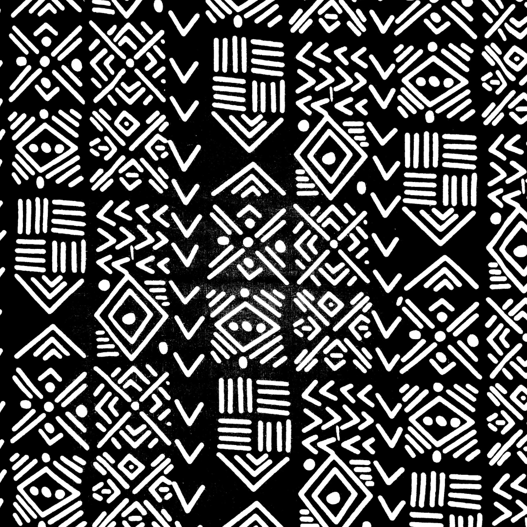 African Fabrics By the Yard - Mudcloth Print - Black and White #3