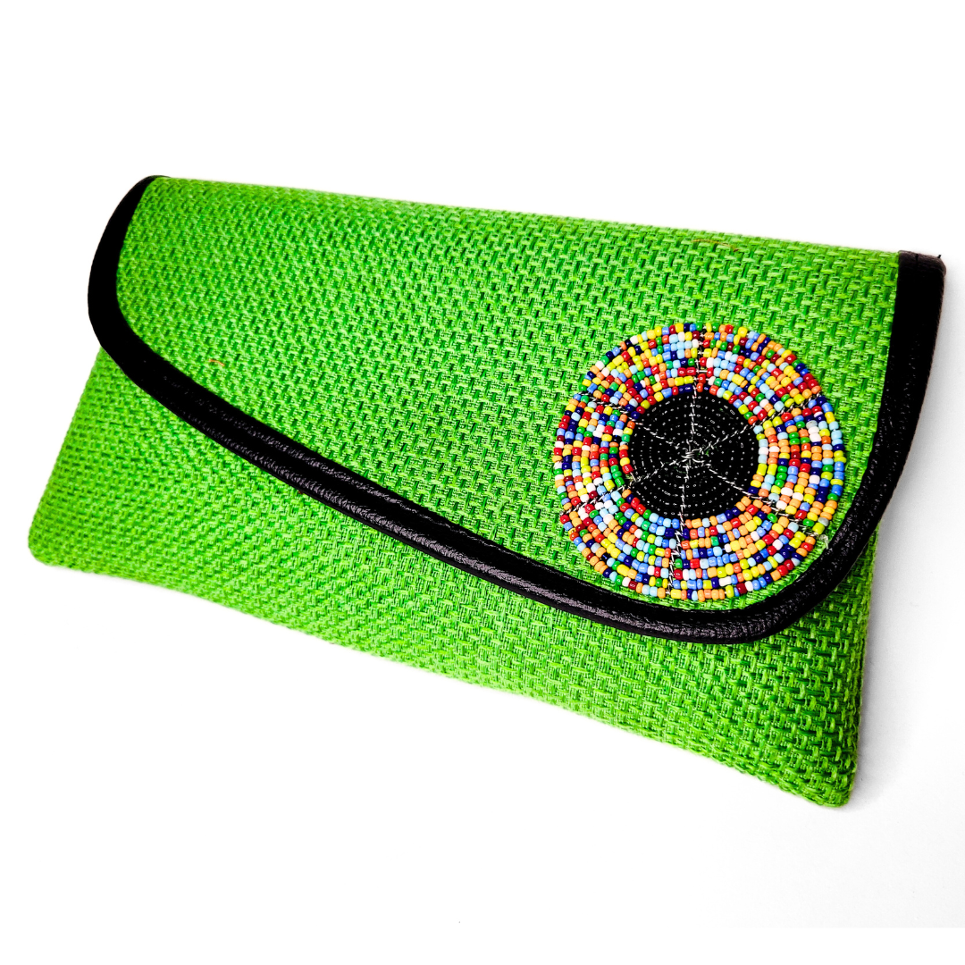 Handmade African Purse Clutches with a Beaded Charm